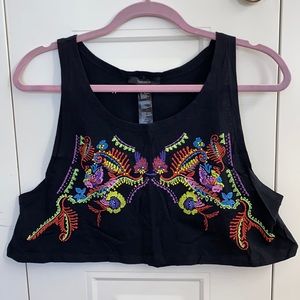 Black Cropped Tank Top